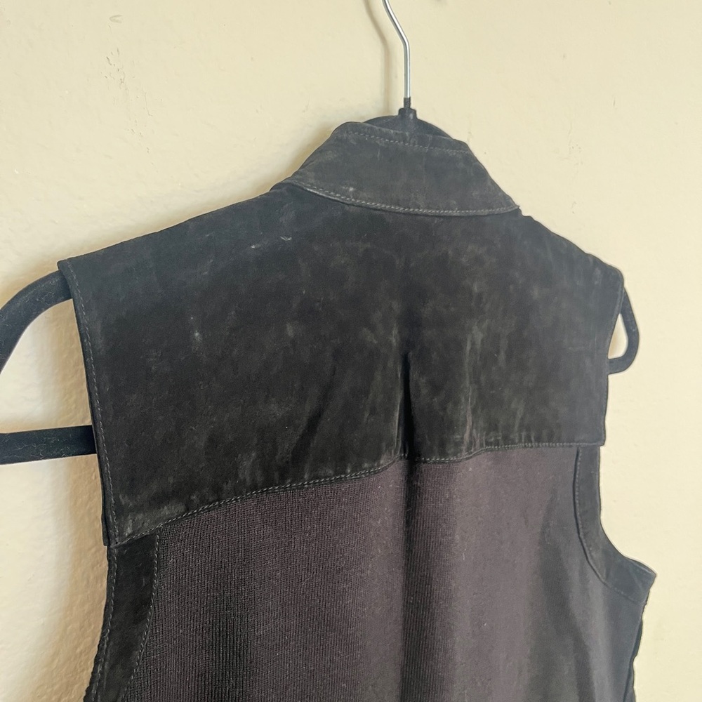 Black‎ Suede Studded Vest Western Boho Biker Festival Moto Style - Picture 11 of 16
